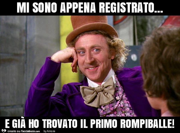 Mi sono appena registrato&hellip; e già ho trovato il primo rompiballe