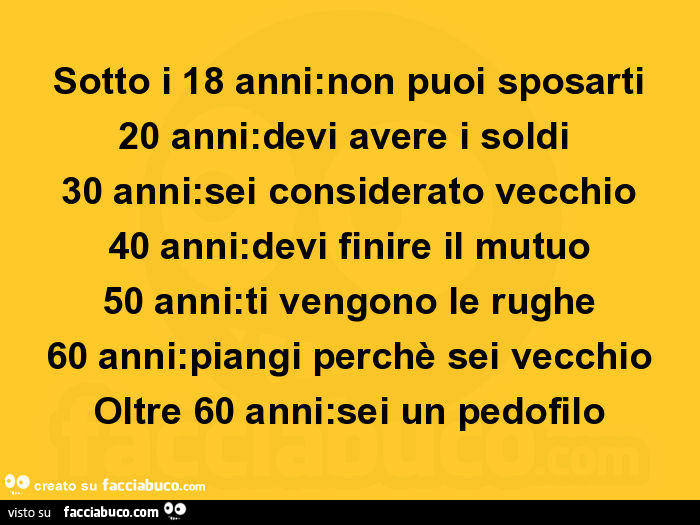 Avere 30 anni.