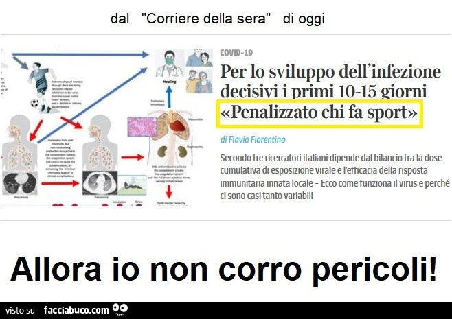 Covid. Penalizzato chi fa sport. Allora io non corro pericoli