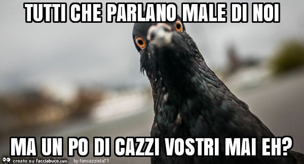 Tutti che parlano male di noi ma un po di cazzi vostri mai eh?