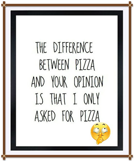 Difference between pizza and your opinion