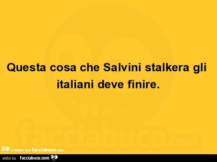 Questa cosa che salvini stalkera gli italiani deve finire