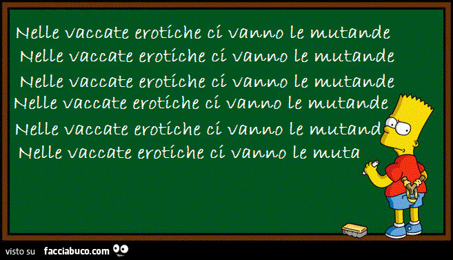 Nelle vaccate erotiche ci vanno le mutande