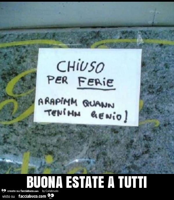 Buona estate a tutti