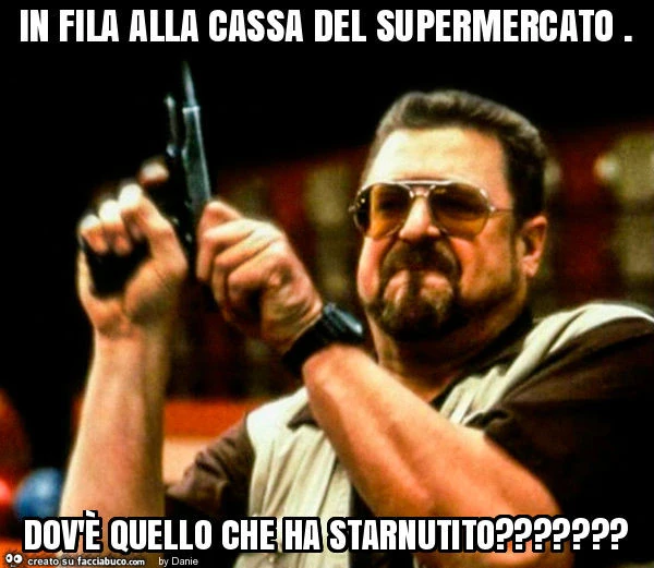 In fila alla cassa del supermercato. Dov'è quello che ha starnutito?