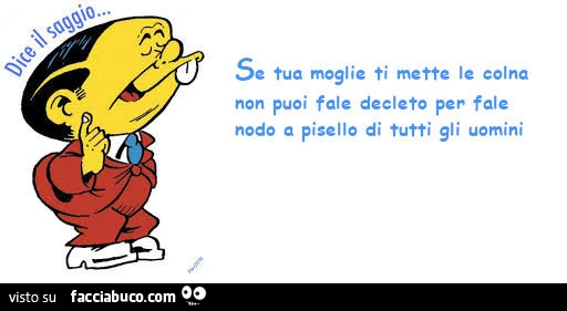 Se tua moglie ti mette le colna non puoi fale decleto per fale nodo a pisello di tutti gli uomini