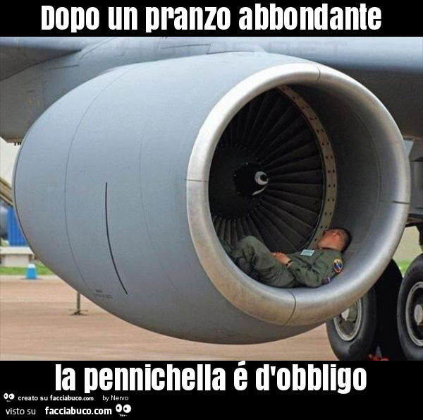 Dopo un pranzo abbondante la pennichella é d'obbligo