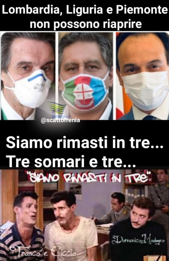 Lombardia, Liguria e Piemonte non possono riaprire. Siamo rimaste in 3, tresomari e 3 briganti