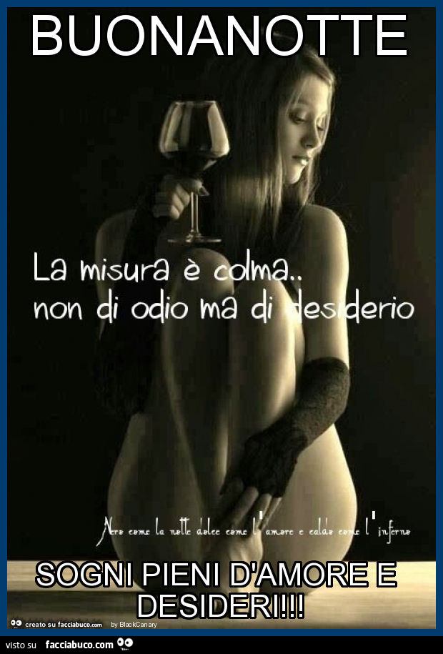 Buonanotte sogni pieni d'amore e desideri