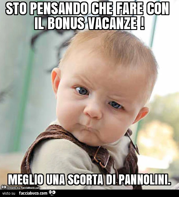 Sto pensando che fare con il bonus vacanze! Meglio una scorta di pannolini