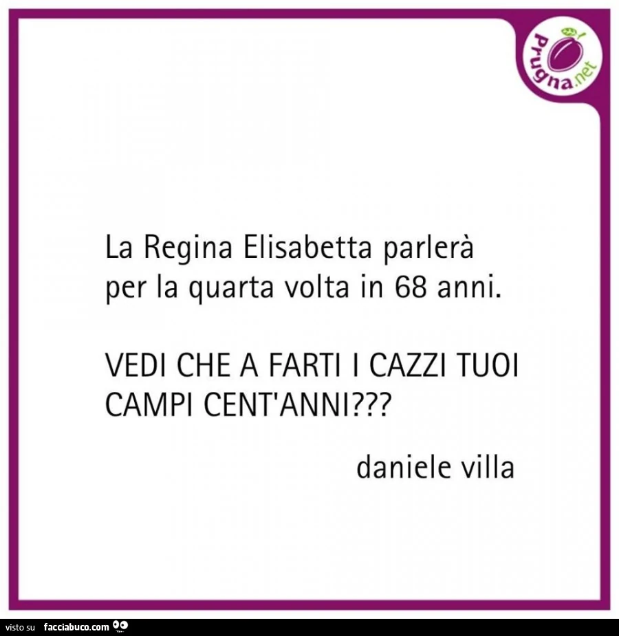 La regina elisabetta parlerà per la quarta volta in 68 anni. Vedi che a farti i cazzi tuoi campi cent'anni?