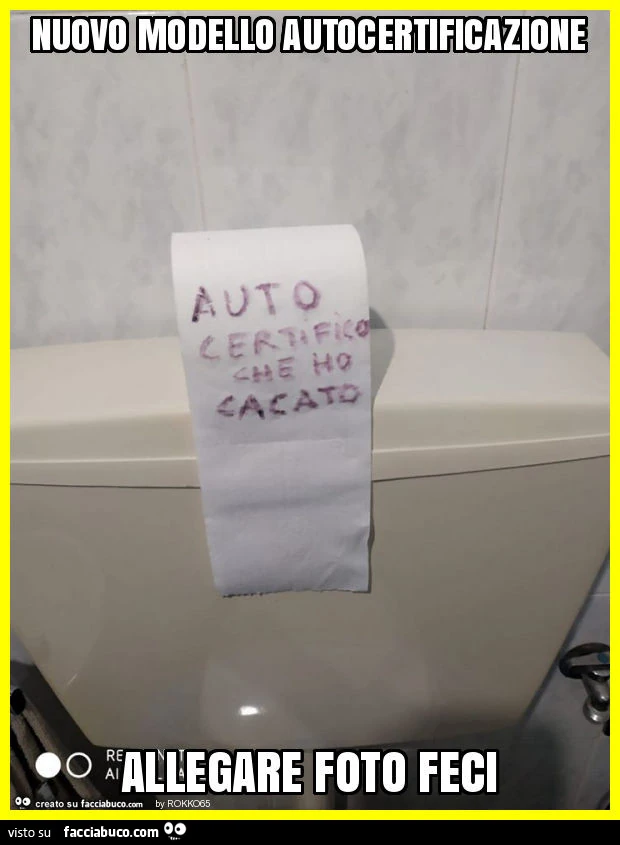 Nuovo modello autocertificazione allegare foto feci