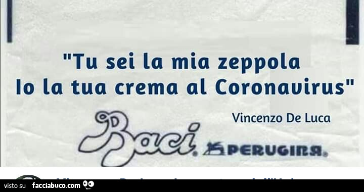 Tu sei la mia zeppola io la tua crema al coronavirus