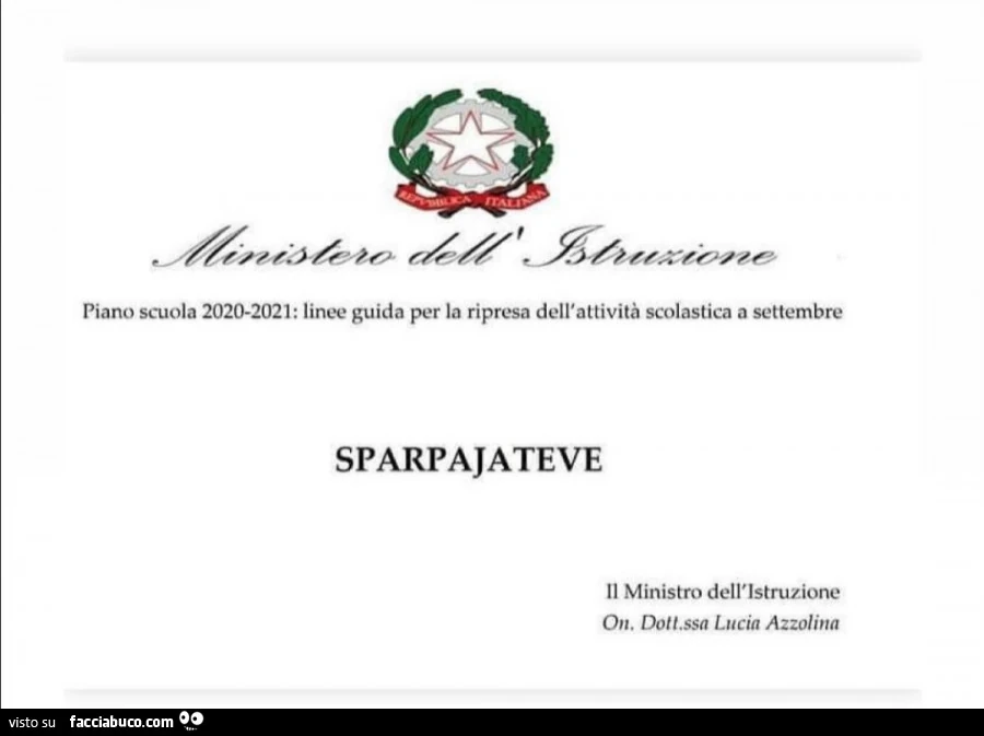 Ministero dell'Istruzione: sparpajateve