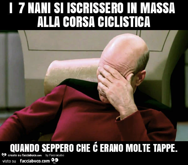I 7 nani si iscrissero in massa alla corsa ciclistica quando seppero che ć erano molte tappe