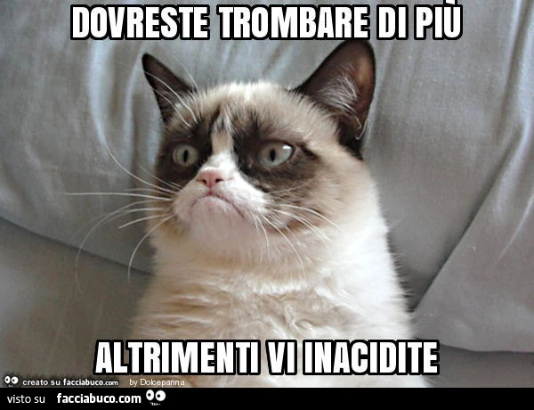 Dovreste trombare di più altrimenti vi inacidite