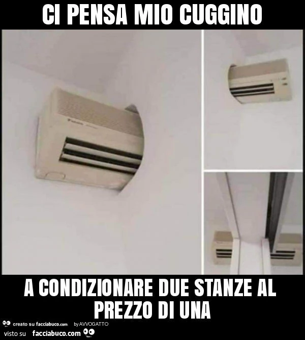 Ci pensa mio cuggino a condizionare due stanze al prezzo di una
