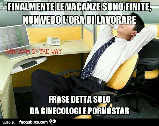 Finalmente ferie finite frase detta