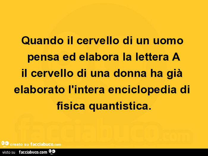 Quando il cervello di un uomo pensa ed elabora la lettera a ...