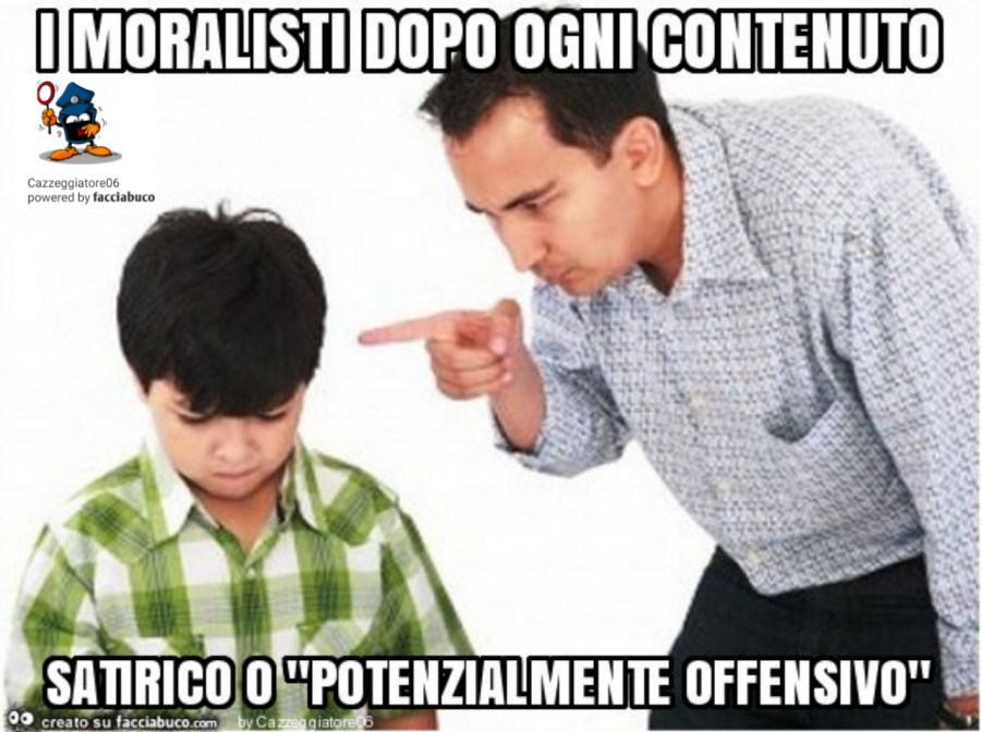 I moralisti dopo ogni contenuto satirico o "potenzialmente offensivo"