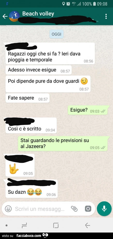 Ragazzi oggi che si fa? Ieri dava pioggia e temporale adesso invece esigue poi dipende pure da dove guardi, fate sapere. Esigue? Così c è scritto. Stai guardando le previsioni su al jazeera? Su dazn