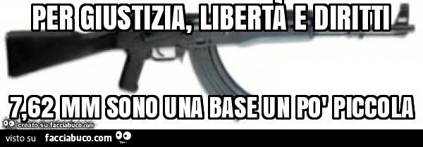 Per giustizia, libertร e diritti 7,62 mm sono una base un po' piccola