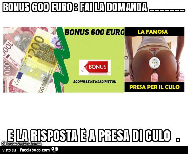 Bonus 600 euro: fai la domanda&hellip; e la risposta è a presa di culo
