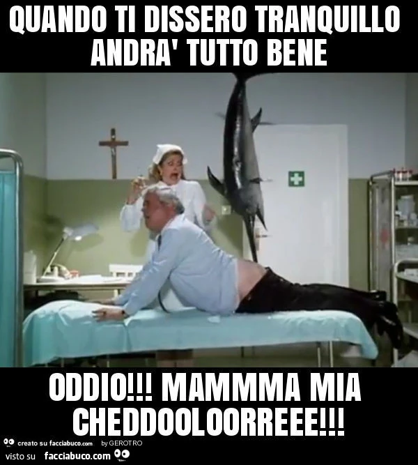 Quando ti dissero tranquillo andrà tutto bene oddio! Mammma mia cheddooloorreee