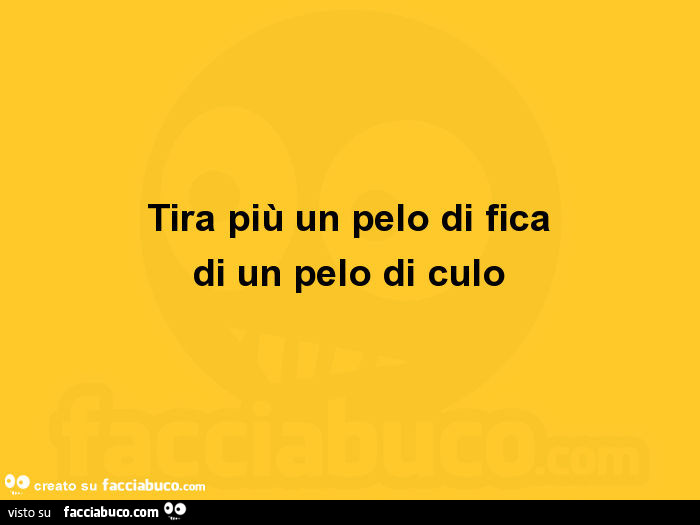Tira più un pelo di fica di un pelo di culo