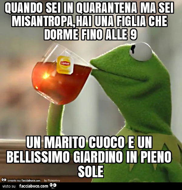 Quando sei in quarantena ma sei misantropa, hai una figlia che dorme fino alle 9 un marito cuoco e un bellissimo giardino in pieno sole