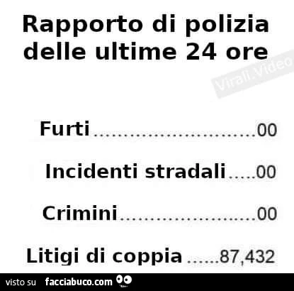 Rapporto di polizia delle ultime 24 ore: litigi di coppia 87432