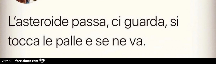 L'asteroide passa, ci guarda, si tocca le palle e se ne va