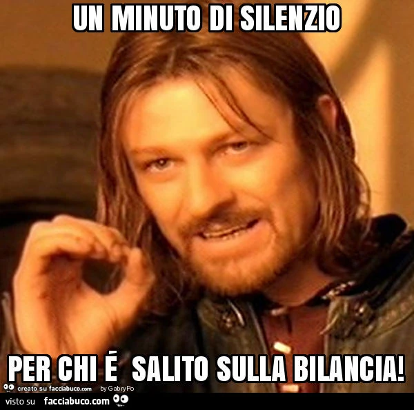 Un minuto di silenzio per chi é salito sulla bilancia