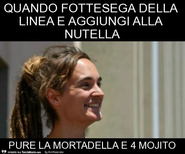 Quando fottesega della linea e aggiungi alla nutella pure la mortadella e 4 mojito