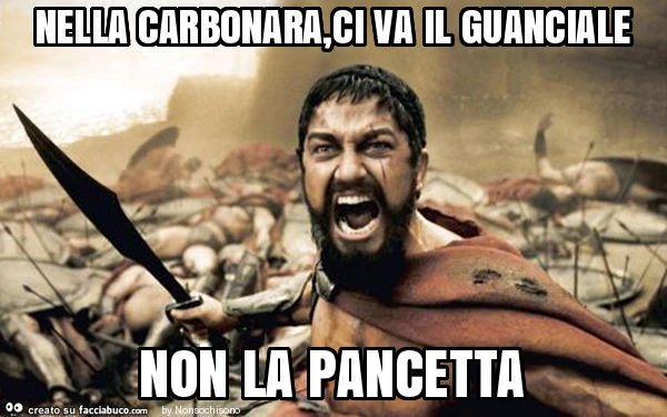 Nella carbonara, ci va il guanciale non la pancetta