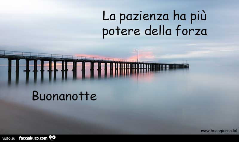 La pazienza ha più potere della forza