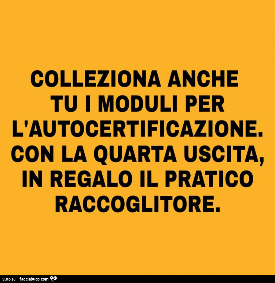 Colleziona anche tu i moduli per l autocertificazione. Con la quarta uscita in regalo il pratico raccoglitore
