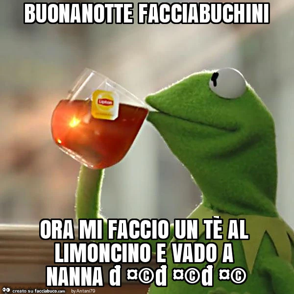Buonanotte facciabuchini ora mi faccio un tè al limoncino e vado a nanna 🤩🤩🤩