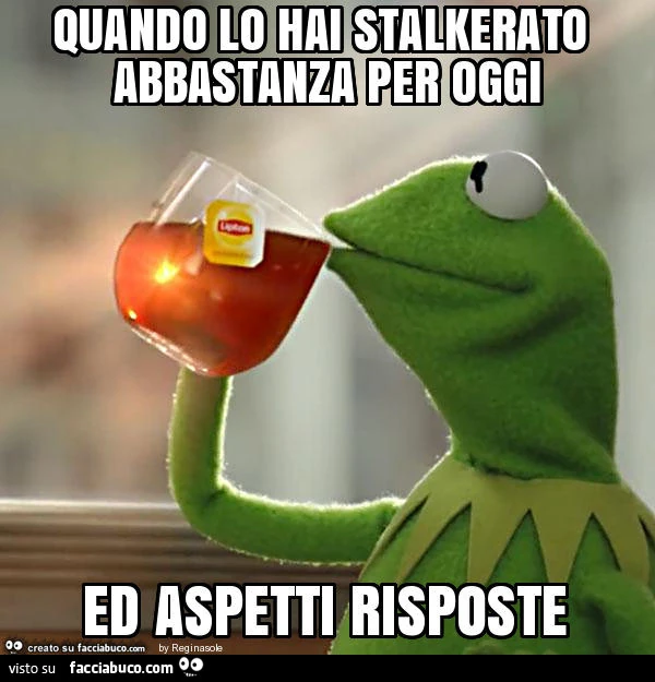 Quando lo hai stalkerato abbastanza per oggi ed aspetti risposte