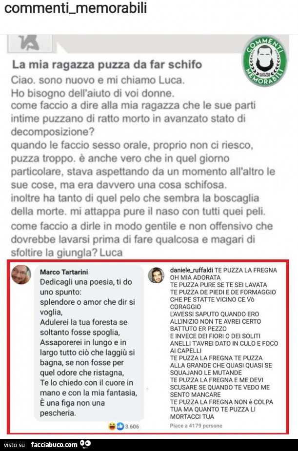 La mia ragazza puzza da far schifo