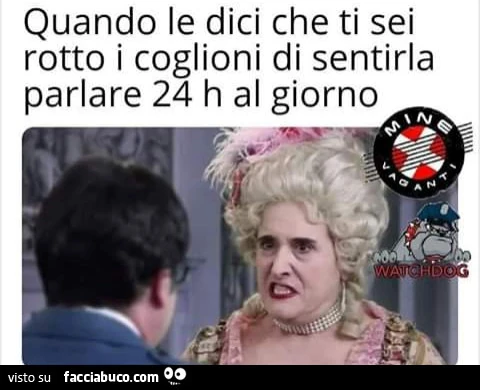 Quando le dici che ti sei rottoni coglioni di sentirla parlare
