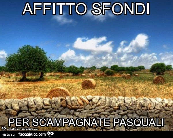 Affitto sfondi per scampagnate pasquali