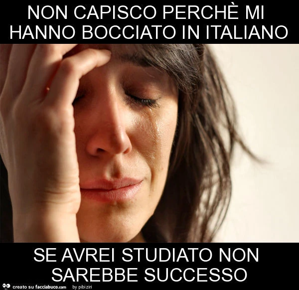Non capisco perchè mi hanno bocciato in italiano se avrei studiato non sarebbe successo