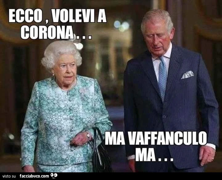 Ecco, volevi a corona&hellip; ma vaffanculo ma