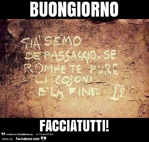 Buongiorno facciatutti