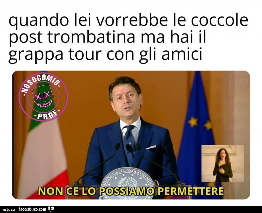 Satira giuseppe conte quarantena