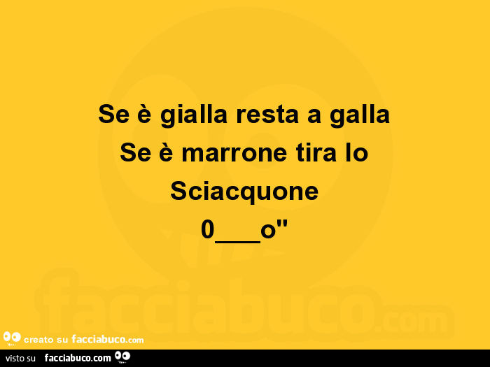 Se è gialla resta a galla se è marrone tira lo sciacquone