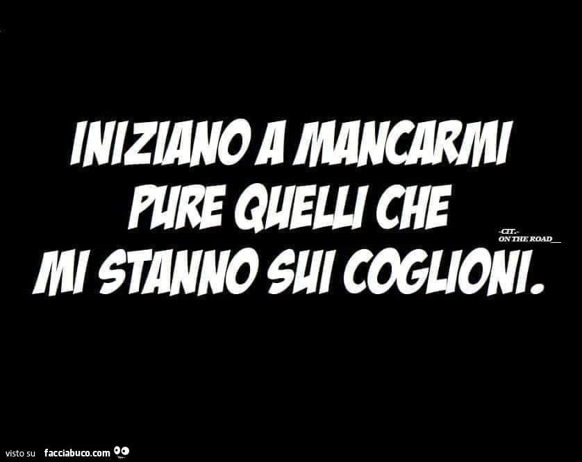 Iniziano a mancarmi pure quelli che mi stanno sui coglioni