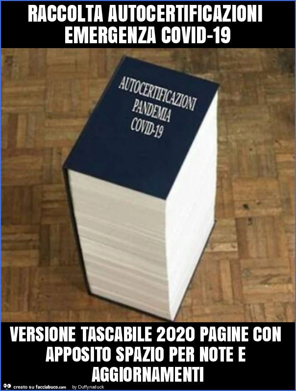Raccolta autocertificazioni emergenza covid-19 versione tascabile 2020 pagine con apposito spazio per note e aggiornamenti