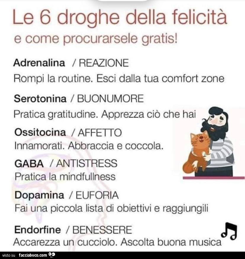 Le 6 droghe della felicità